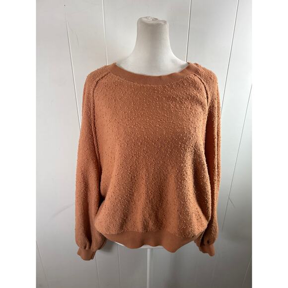 Free People Found My Friend Boucle Pullover. Size S. Coral Color - Picture 3 of 6